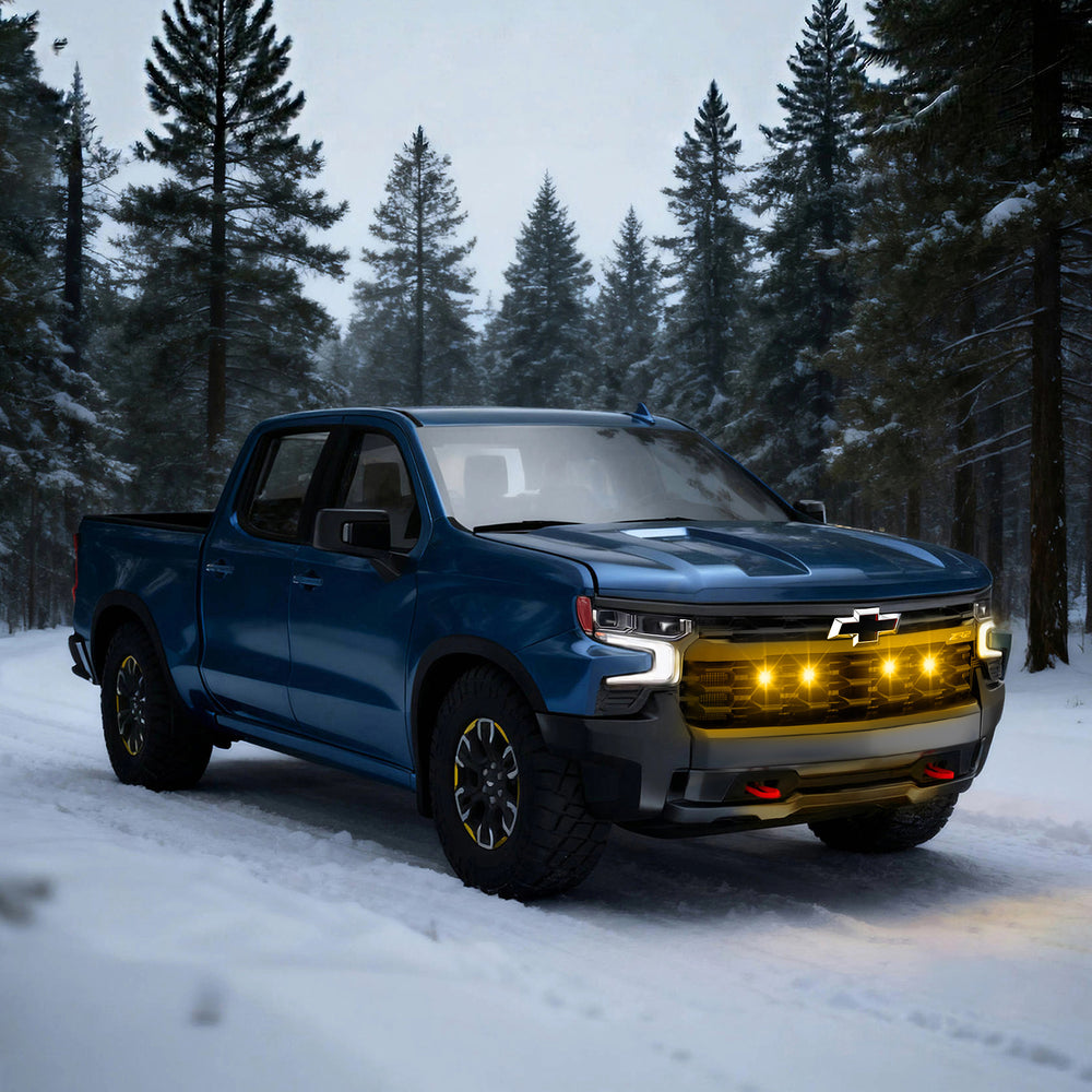 ARC Lighting Tiny Monster Grille Kit, Silverado ZR2/Bison, 2022-25, 4 Pods + Harness - Part 42CB4