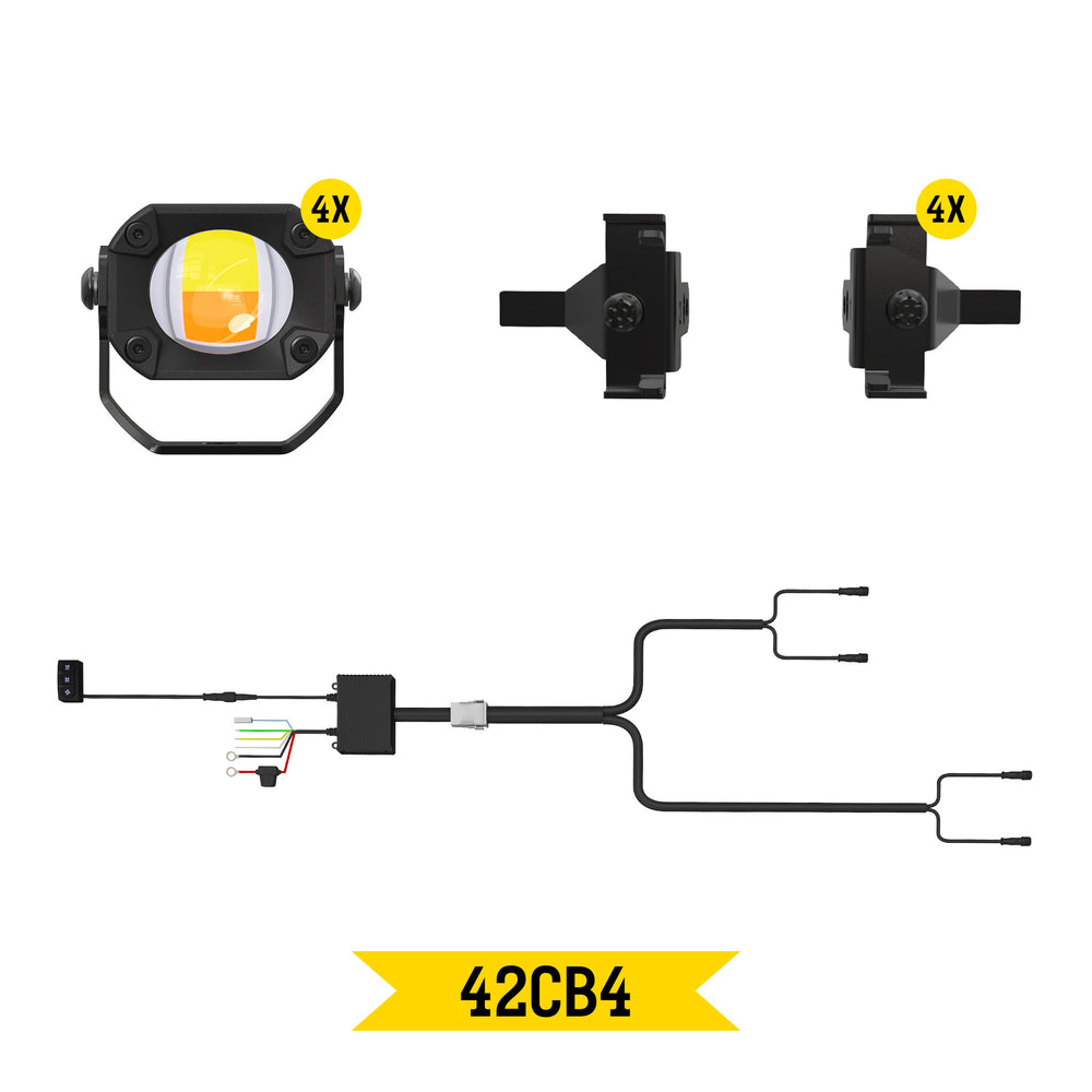 ARC Lighting Tiny Monster Grille Kit, Silverado ZR2/Bison, 2022-25, 4 Pods + Harness - Part 42CB4