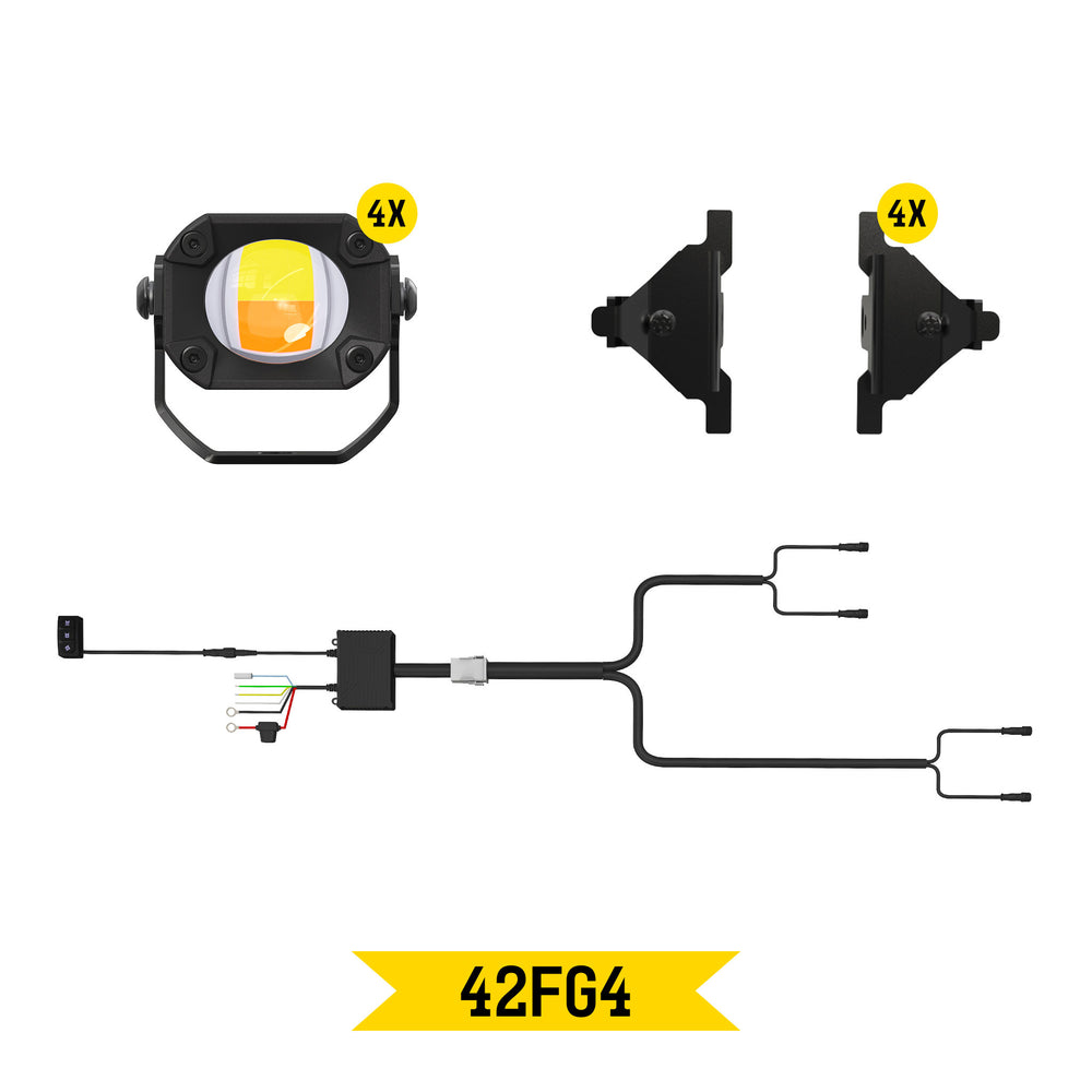 ARC Lighting Tiny Monster Grille Kit for Super Duty, 2024-25, 4 Pod Lights with Harness - Part 42FG4