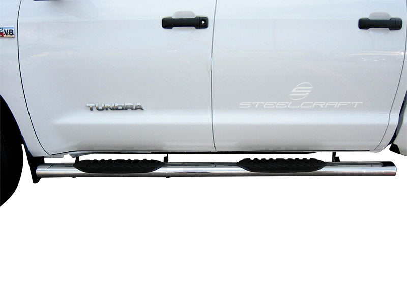 Steelcraft 5" Oval Sidebars - Stainless Steel - 2014-2021 Toyota Tundra Crew Max (433129)