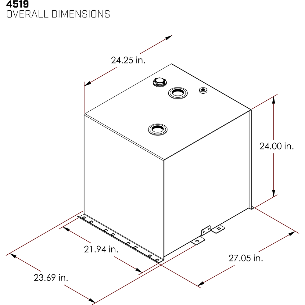 Vector 4519 47-Gallon Pro Transfer Tank dimensions diagram