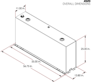 Vector 4520 57-Gallon Pro Transfer Tank dimensions diagram