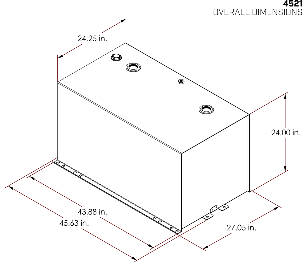 Vector 4521 97-Gallon Pro Transfer Tank dimensions diagram