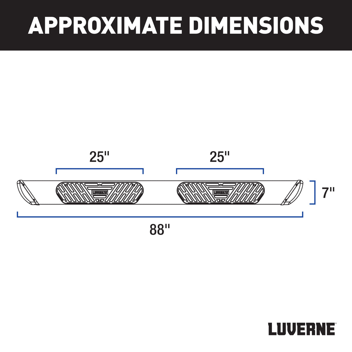 LUVERNE 477088-401734 Regal 7 Stainless Steel 88-Inch Truck Side Steps, Select Ford F-250, F-350, F-450, F-550 Super Duty