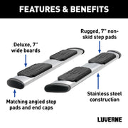 LUVERNE 477088-401734 Regal 7 Stainless Steel 88-Inch Truck Side Steps, Select Ford F-250, F-350, F-450, F-550 Super Duty