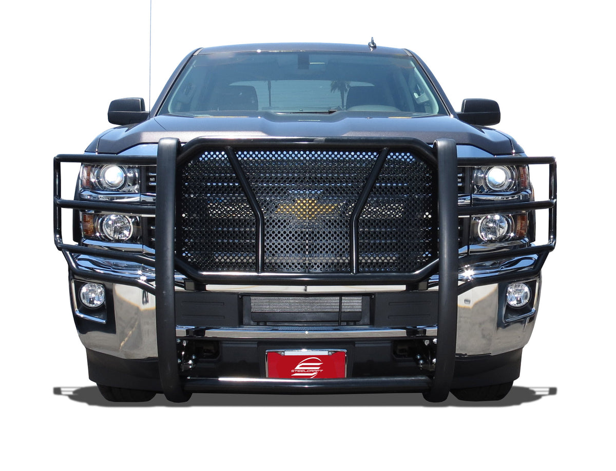 Steelcraft HD Grille Guards - Black - 2015-2019 Chevy Silverado 2500/3500 (50-0440)