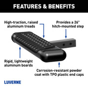 LUVERNE 584026-570000 O-Mega II 7-Inch x 26-Inch Black Aluminum Hitch Step for 2-Inch Receiver