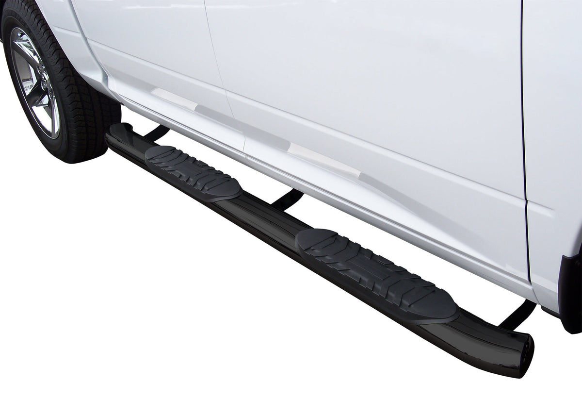 Steelcraft 5" Oval Premium Sidebars - Black - 2019-2025 Chevy Silverado / GMC Sierra 1500 / 2020-2025 Silverado/Sierra 2500/3500 Crew Cab (402299BP)