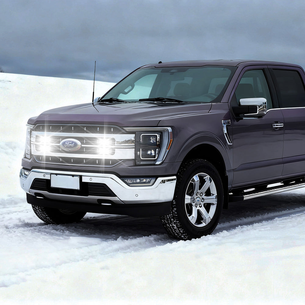 ARC Lighting Tiny Monster Grille Kit for F-150 Lariat/Lariat Sport, 2021-23, 4 Light Bars - Part 61F24