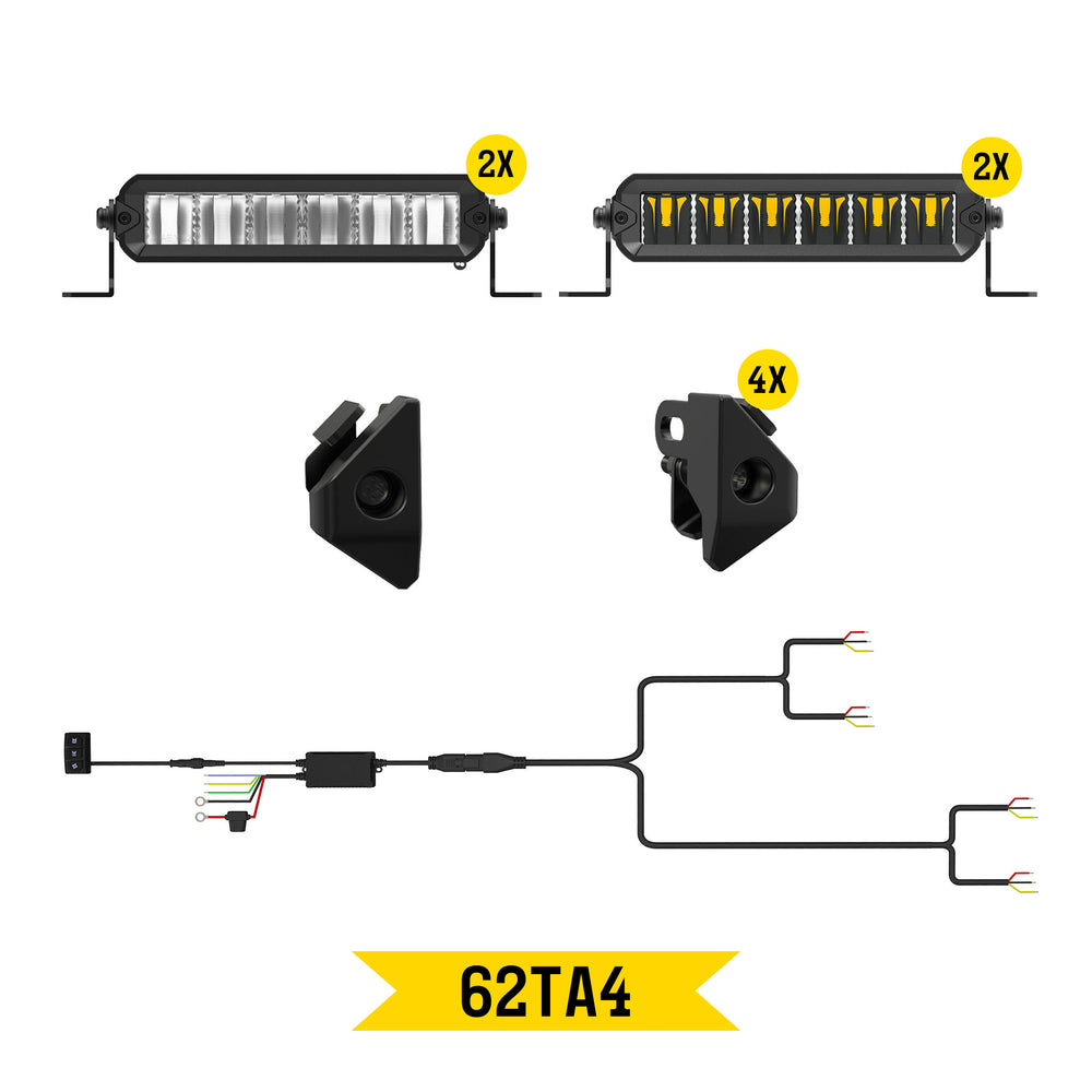 ARC Lighting Tiny Monster Grille Kit, Tundra TRD Pro/Sport/Offroad, 2022-25, 4 Lights Bars - Part 62TA4