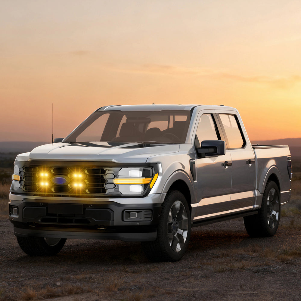 ARC Lighting Tiny Monster Grille Kit for F-150 XL, 2024-25, 4 Light Bars with Harness - Part 63FC4