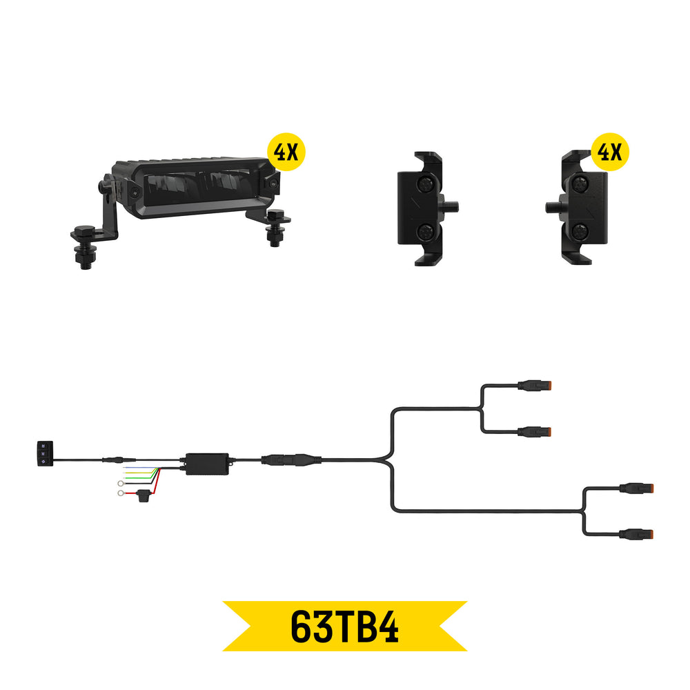 ARC Lighting Tiny Monster Grille Kit for Tundra SR5, 2022-25, 4 Light Bars with Harness - Part 63TB4