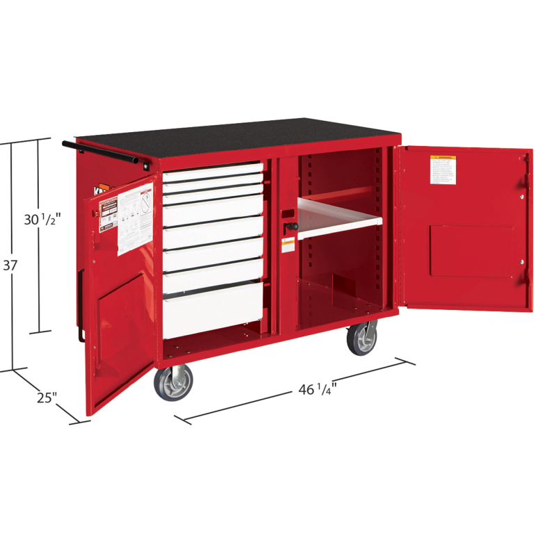 KNAACK 63-KL Rolling Mechanic's Chest, 1,000 lb, Red