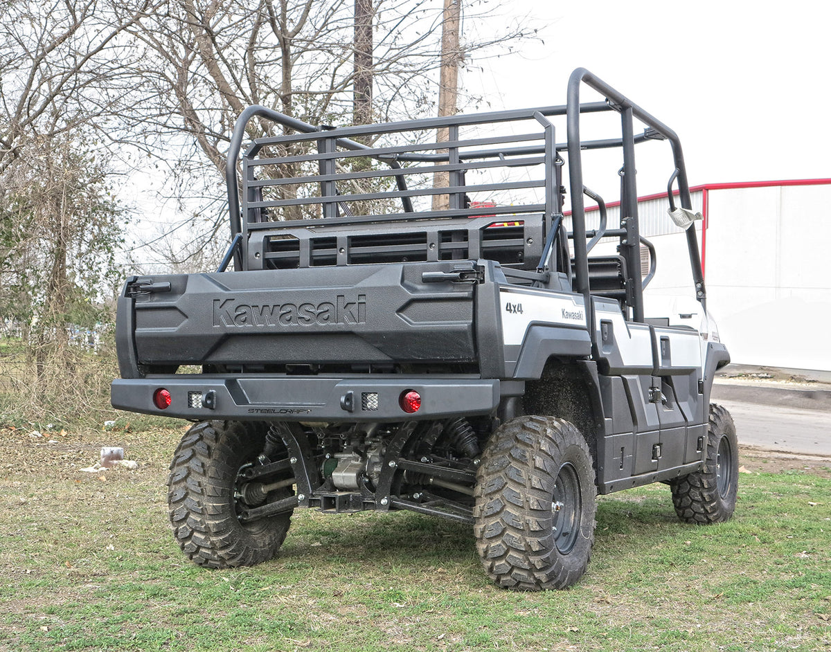 Steelcraft UTV Rear Bumper Replacement - Fine Textured Black - 2015-2025 Kawasaki Mule Pro-FX, FXT, DX, DXT, Ranch Edition (Excludes FXR) (65-2000)