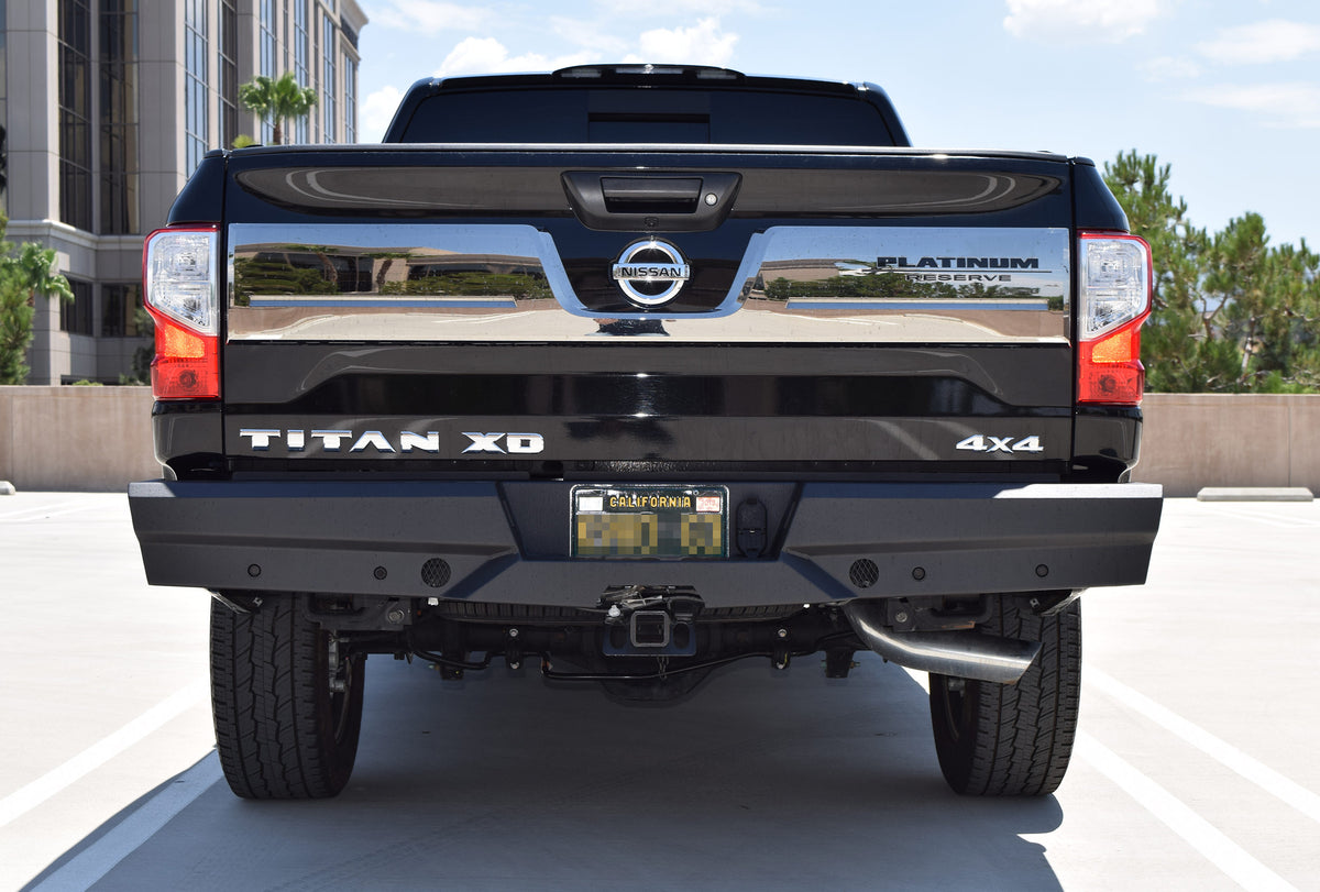 Steelcraft Elevation Rear Bumper - Fine Textured Black - 2016-2024 Nissan Titan XD /17-24 Nissan Titan (65-24080)