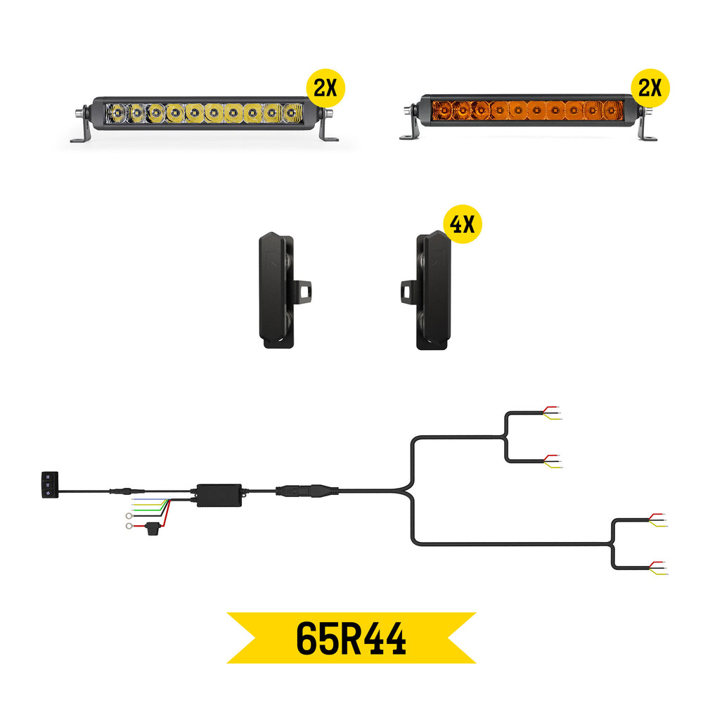 ARC Lighting Tiny Monster Grille Kit for Honeycomb Style Grilles, Universal, 4 Light Bars - Part 65R44