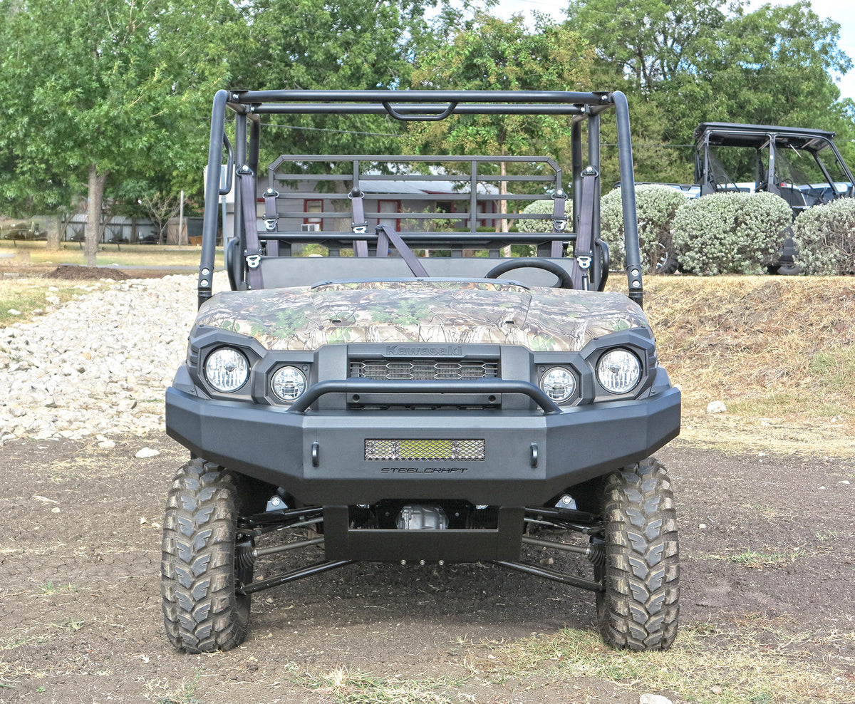 Steelcraft UTV Front Bumper Overlay - Fine Textured Black - 2015-2025 Kawasaki Mule Pro-FX, FXT, DX, DXT OE bumper required. (70-2010)