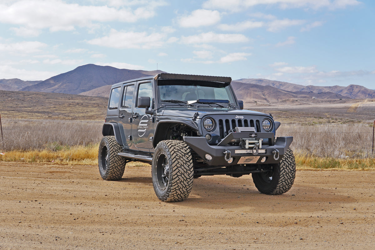 Steelcraft Front Bumper - Textured Black - 2014-2025 Jeep Wrangler JK/JL/JT Gladiator (70-92600)