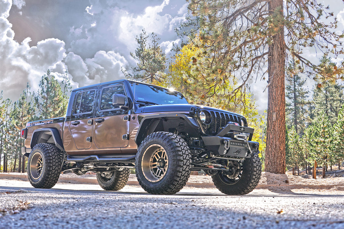 Steelcraft Stubby Front Bumper - Textured Black - 2014-2025 Jeep Wrangler JK/JL/JT Gladiator (70-92620)
