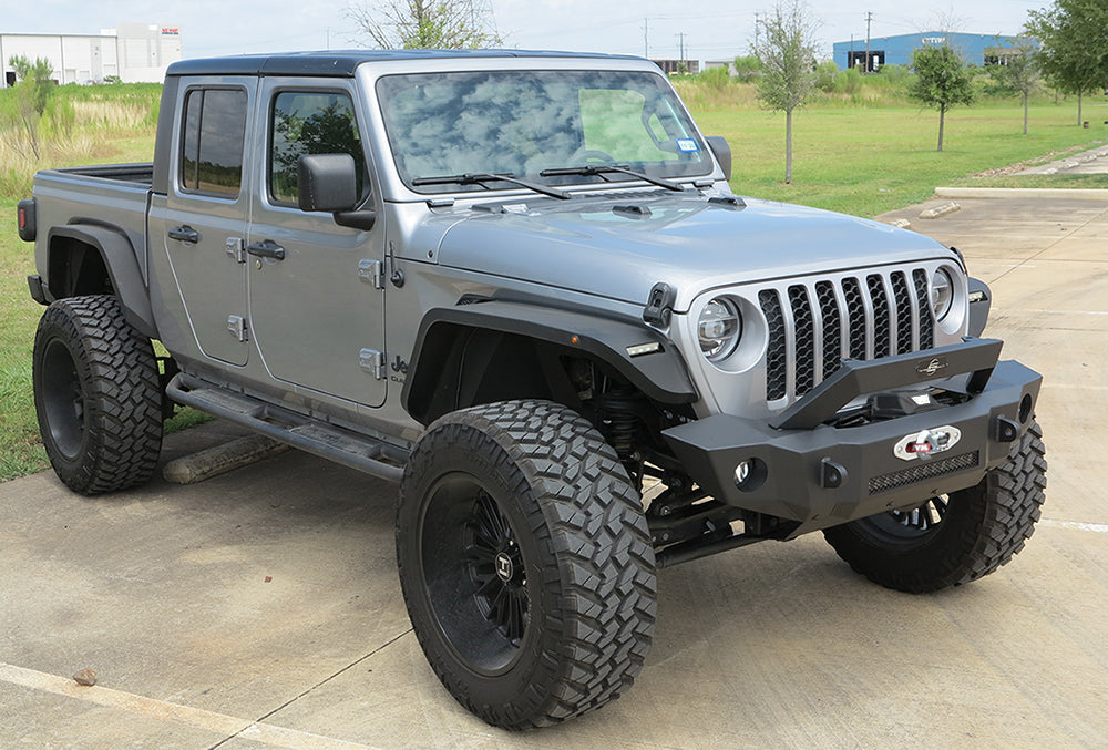 Steelcraft Mid-Width Front Bumper - Textured Black - 2014-2025 Jeep Wrangler JK/JL/JT Gladiator (70-92630)