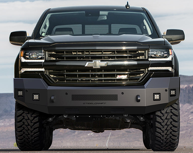 Steelcraft Fortis Front Bumper - Textured Black - 2016-2018 Chevy Silverado 1500 / 2019 Silverado 1500 LD Classic (71-10420)