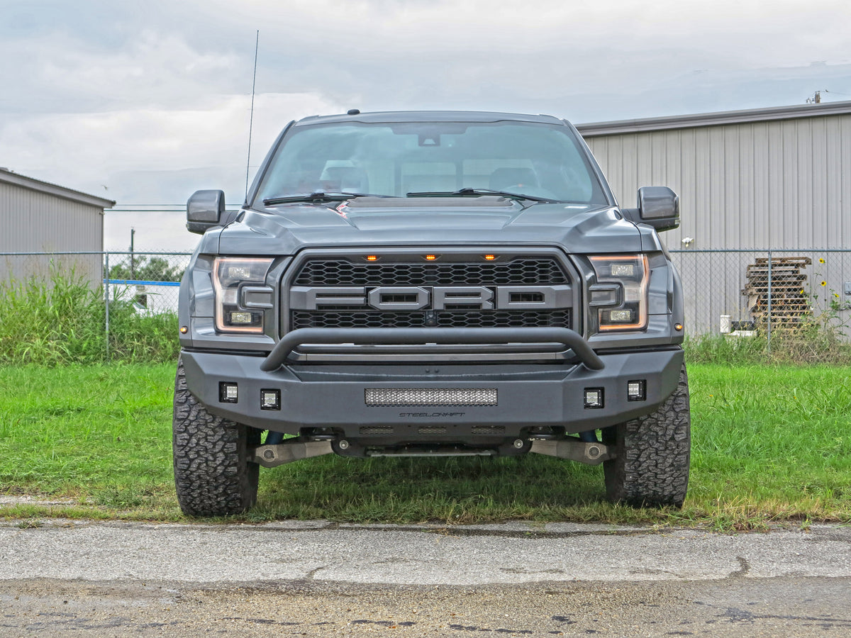 Steelcraft Fortis Front Bumper - Textured Black - 2017-2020 Ford Raptor (71-11425HP)