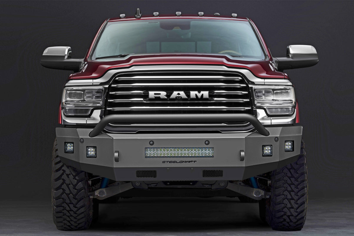 Steelcraft Fortis Front Bumper - Textured Black - 2019-2025 Ram 2500/3500 (71-12280HP)