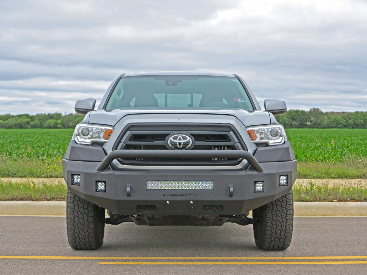 Steelcraft Fortis Front Bumper - Textured Black - 2016-2023 Tacoma (71-13420HP)