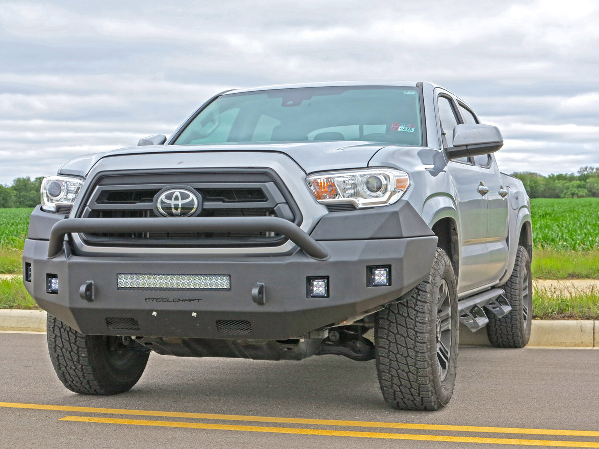 Steelcraft Fortis Front Bumper - Textured Black - 2016-2023 Tacoma (71-13420HP)