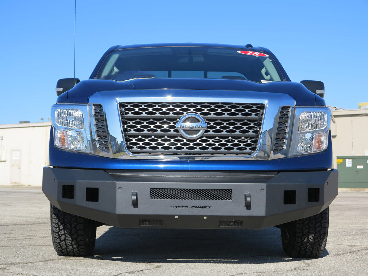Steelcraft Fortis Front Bumper - Textured Black - 2017-2024 Titan (Excl: 2020+ intelligent cruise control) (71-14090)