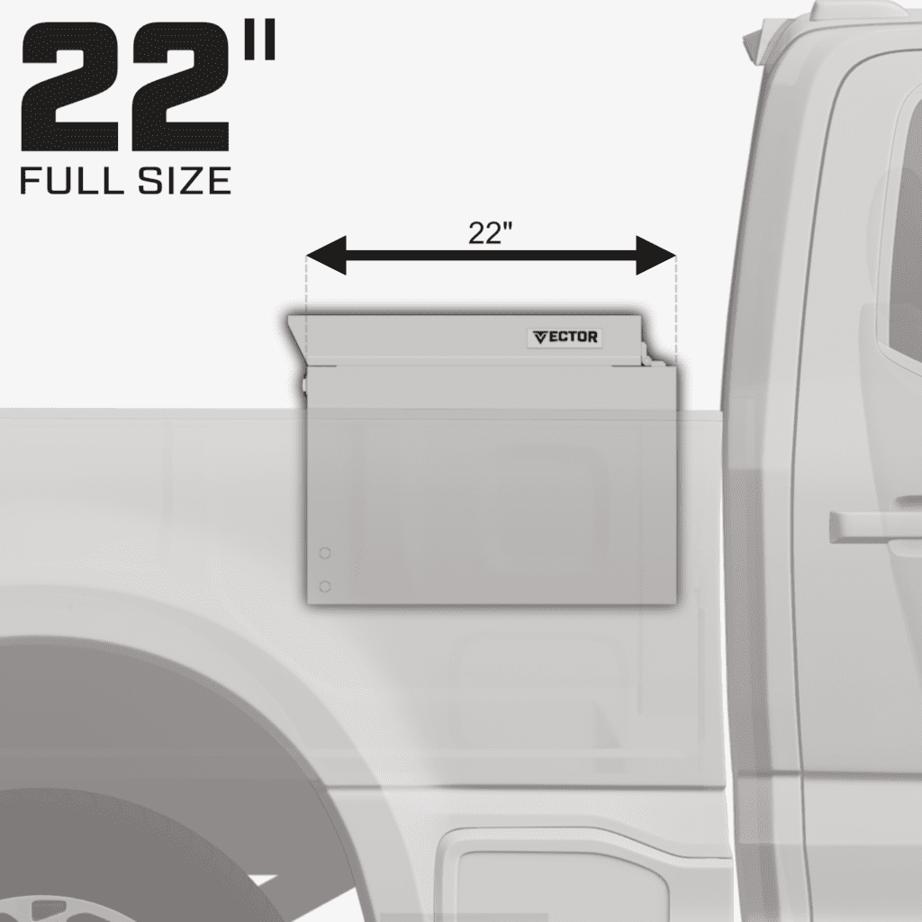 Vector 7182 Cross-Cab Full-Size Truck Tool Box installed in a pickup truck