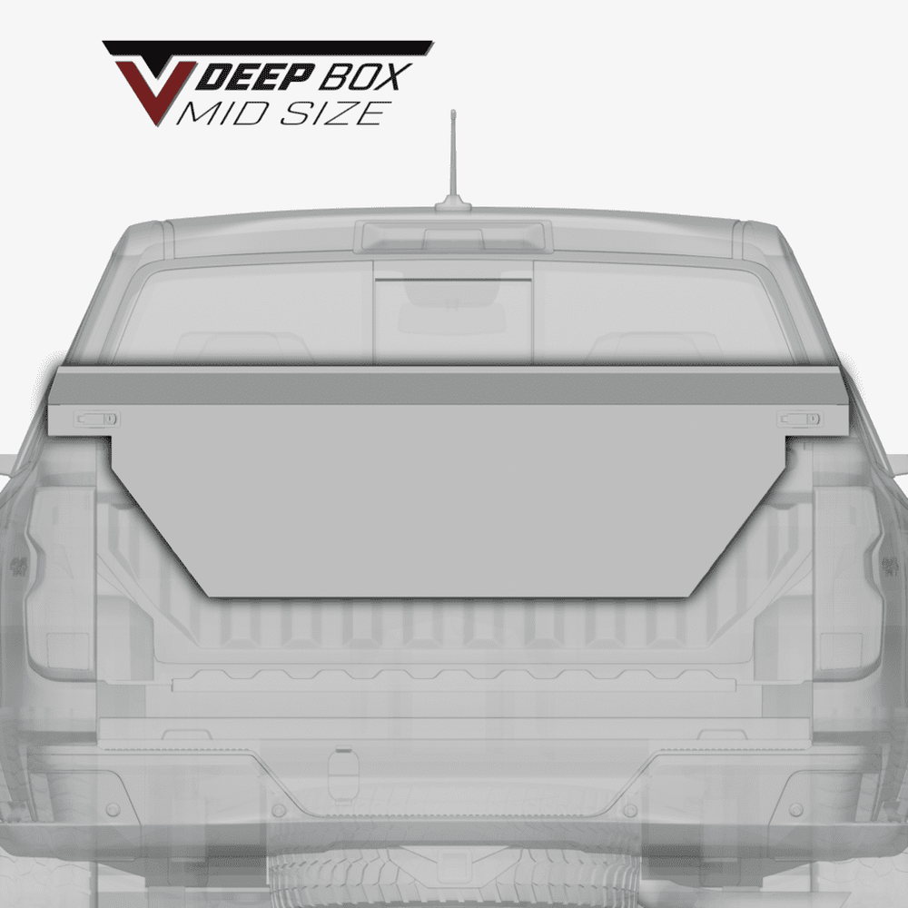 Vector 7187 V Deep Mid-Size Truck Tool Box installed in a pickup truck