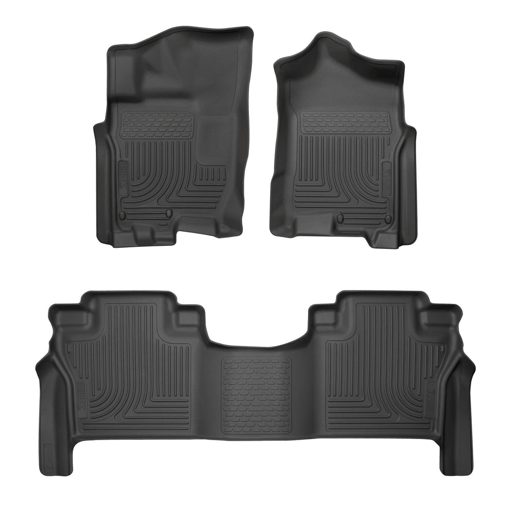 Husky Liners Weatherbeater - Front & 2nd Seat Floor Liners - 2017-2019 Nissan TITAN / 2017-2019 Nissan TITAN XD - Part 93571