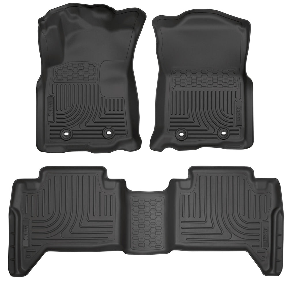Husky Liners Weatherbeater - Front & 2nd Seat Floor Liners - 2018-2023 Toyota Tacoma - Part 93931