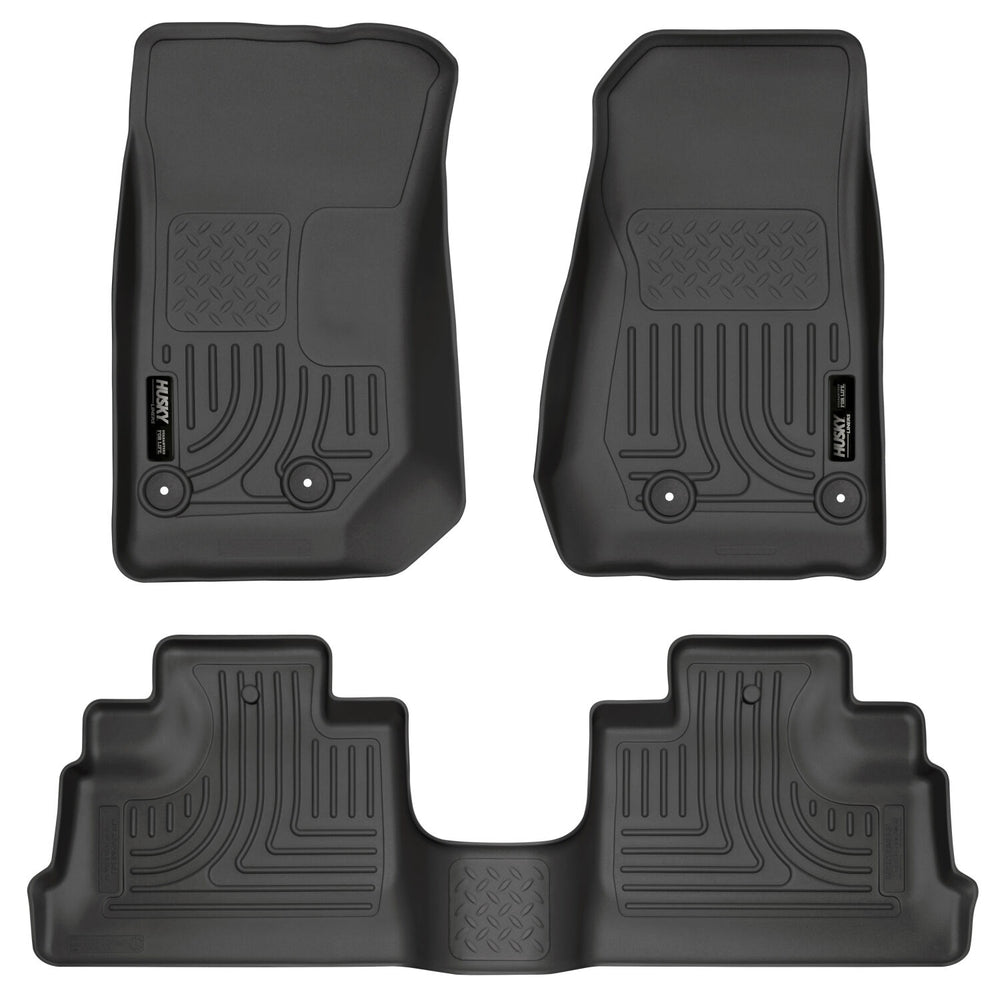 Husky Liners Weatherbeater - Front & 2nd Seat Floor Liners - 2007-2018 Jeep Wrangler / 2018 Jeep Wrangler JK - Part 93971