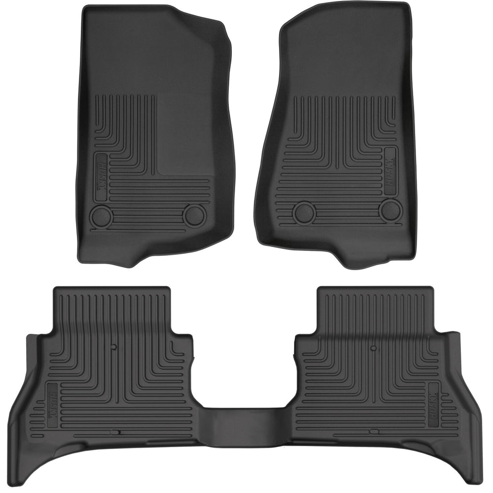 Husky Liners Weatherbeater - Front & 2nd Seat Floor Liners - 2021-2025 Jeep Wrangler - Part 93981