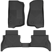 Husky Liners Weatherbeater - Front & 2nd Seat Floor Liners - 2021-2025 Jeep Wrangler - Part 93981