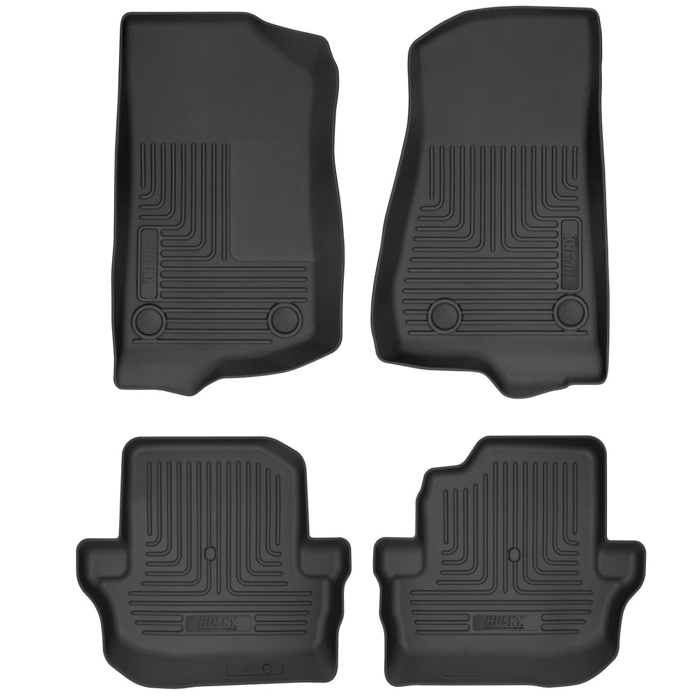 Husky Liners Weatherbeater - Front & 2nd Seat Floor Liners - 2018-2026 Jeep Wrangler - Part 93991