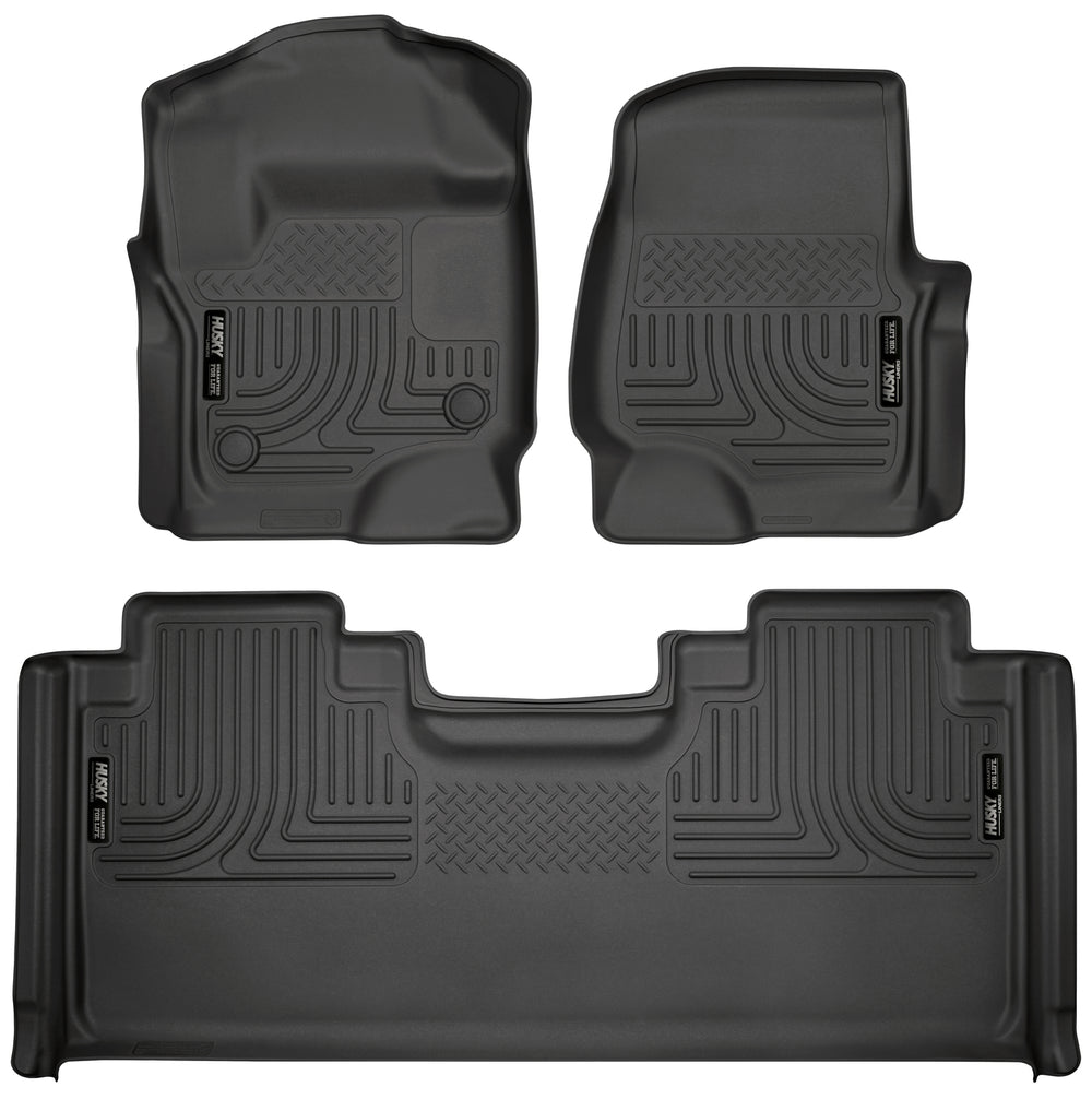 Husky Liners Weatherbeater - Front & 2nd Seat Floor Liners - 2017-2026 Ford F-250 Super Duty / 2017-2026 Ford F-350 Super Duty - Part 94071