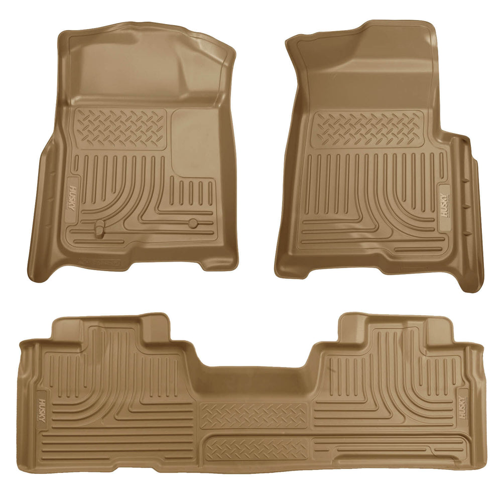 Husky Liners Weatherbeater - Front & 2nd Seat Floor Liners (Footwell Coverage) - 2009-2014 Ford F-150 - Part 98343