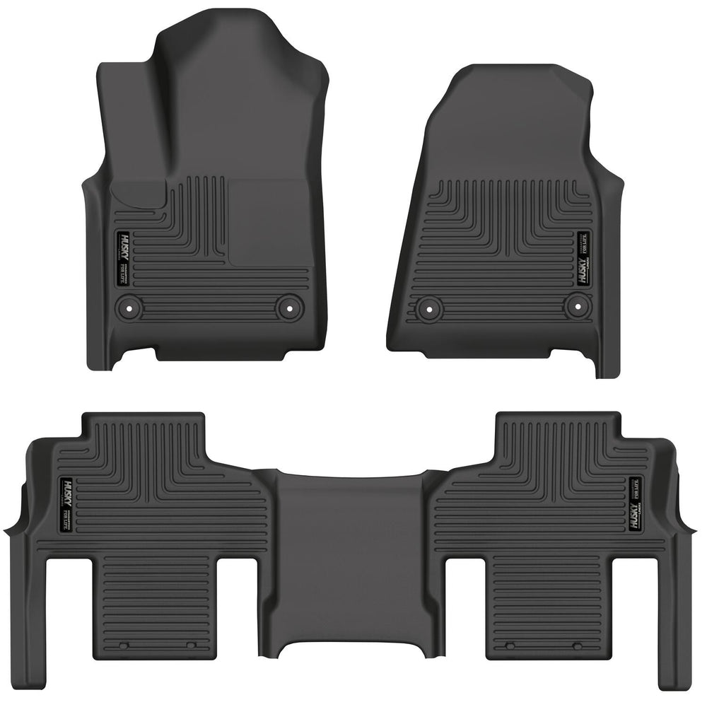 Husky Liners Weatherbeater - Front & 2nd Seat Floor Liners (Footwell Coverage) - 2022-2026 Jeep Grand Wagoneer - Part 99111