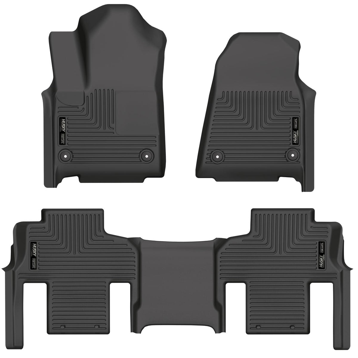 Husky Liners Weatherbeater - Front & 2nd Seat Floor Liners (Footwell Coverage) - 2022-2026 Jeep Grand Wagoneer - Part 99111