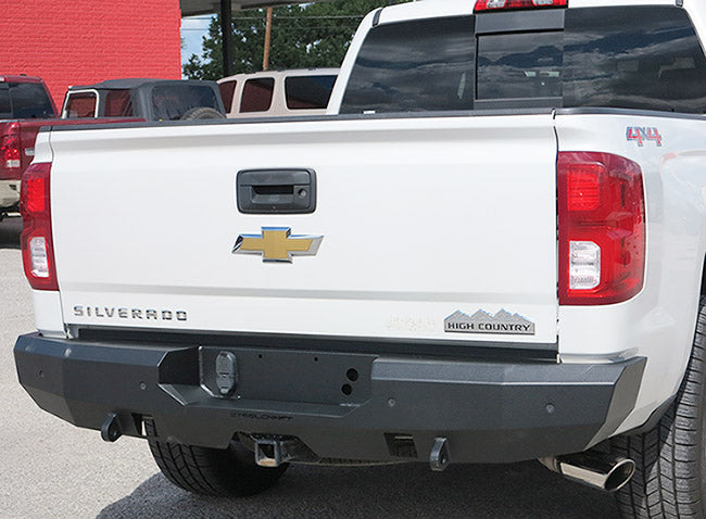 Steelcraft Fortis Rear Bumper - Textured Black - 2014-2018 Chevy/GMC Silverado/Sierra 1500 / 2019 Silverado 1500 LD Classic (76-20420)