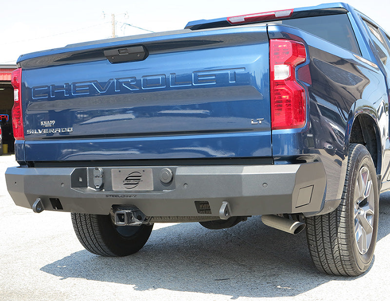 Steelcraft Fortis Rear Bumper - Textured Black - 2019-2025 Chevy Silverado/GMC Sierra 1500 / 2020-2025 Silverado/Sierra 2500/3500 (76-20490)
