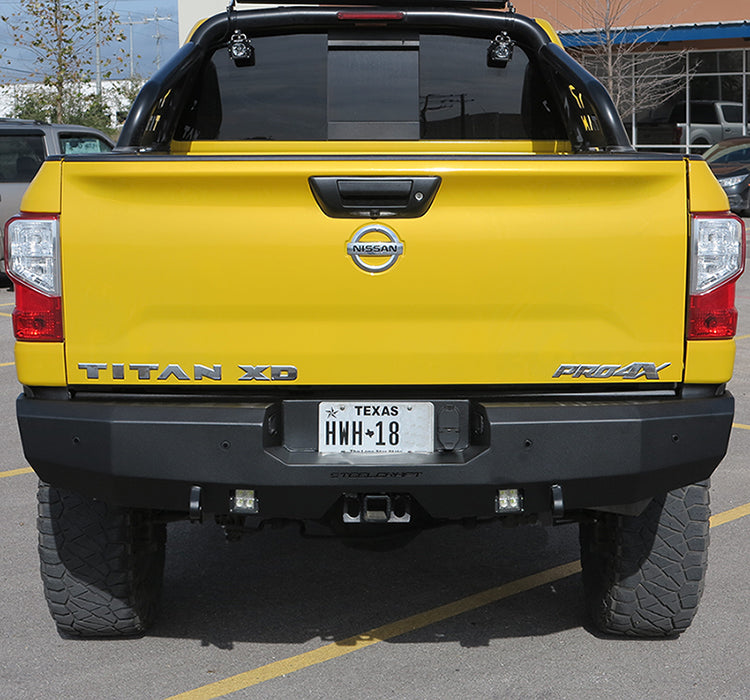 Steelcraft Fortis Rear Bumper - Textured Black - 2016-2024 Nissan Titan XD / 2017-2024 Nissan Titan (76-24080)
