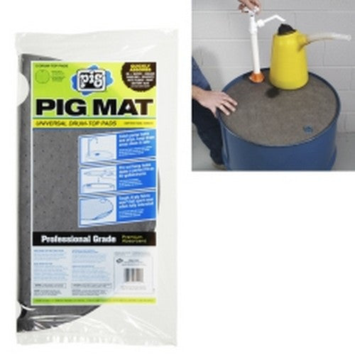 PIG Mat Universal Drum-Top Absorbent Pads, 22 in, 5 Pack