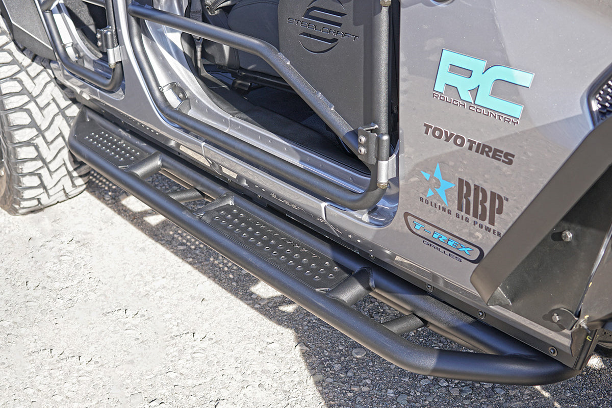 Steelcraft Rocker Armor Steps - Fine Textured Black - 2018-2025 Jeep Wrangler JL Unlimited (80-22303T)