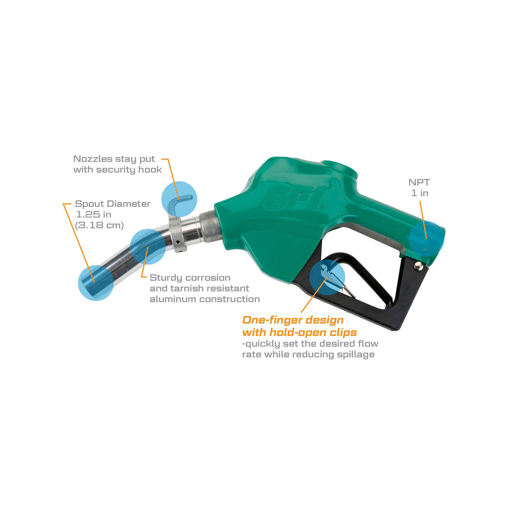 GPI 1 in. UL Listed Automatic Diesel Fuel Nozzle (906008-570) - view 2