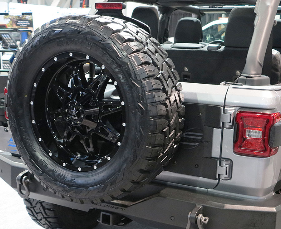 Steelcraft Tire Relocation Kit - Textured Black - 2018-2025 Tire Relocation Kit & Tailgate Reinforce Kit for Jeep Wrangler JL (92002TC)
