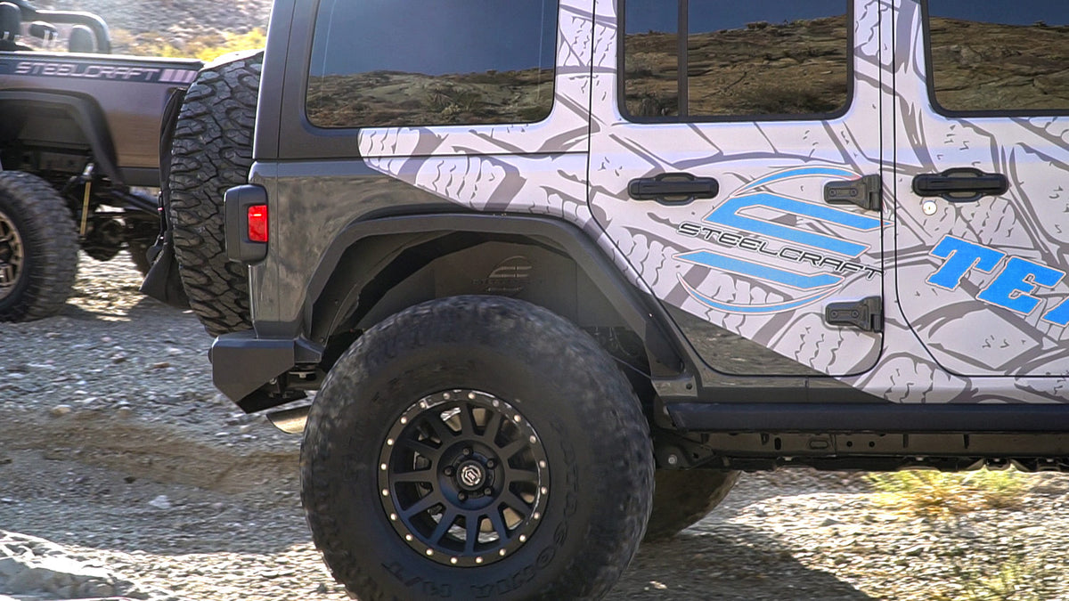 Steelcraft Rear Fender Flares - Fine Textured Black - 2018-2025 Jeep Wrangler JL Unlimited 4-door (92330)